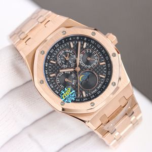 Orologi di design da uomo Cal5134 movimento automatico super automatico 316L quadrante in acciaio inossidabile oro rosa 41 mm cronografo multifunzione orologio sportivo di lusso