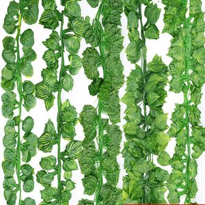 Decorative Flowers Artificial Plants Simulated Green Leaf Creeper Ivy Strip Pseudogreen Vine Home Decoration Accessories