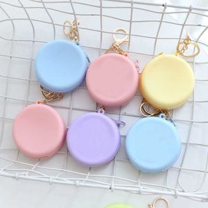 Wallets Women Girls Coin Key Bag Cute Round Silicone Candy Color Coin Purse Small Wallet Mini Data Cable Headset Bag Purses Kid Gift G230327