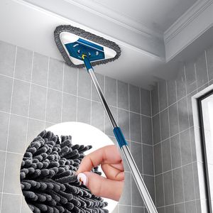 MOPS -360 ° MOP de triângulo expansível rotativo com raspador de vidro Multifuncional 1,5m de piso em casa Limpeza de limpeza de carros MOP 230327