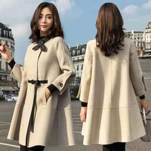 Women's Wool & Blends 2023 Trend Coats Stand-up Collar Single-breasted Outwear Seven-point Sleeves Female Coat Fresh Cute Cloak