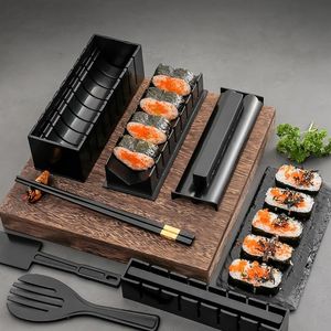 Sushi Tools 12 Pieces Kit Sushi Maker Plastic Sushi Set Of Tools Kitchen ToolsSushi SetSushi MoldRice Ball Cake Roll Mold Kithen Gadgets 230327