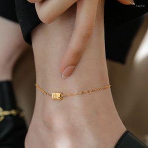 Anklets LW 클래식 실버 컬러 앤 클렛 티타늄 스틸 스틸 브랜드 다수 발목 팔찌 맨발 해변 발 액세서리