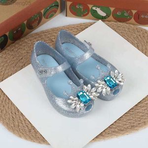 Сандальцы мини-девочки мода принцесса мягкая подошва с бриллиантами, дышащие не сжимание высококачественных желе, пляжные обувь HMI094 W0327