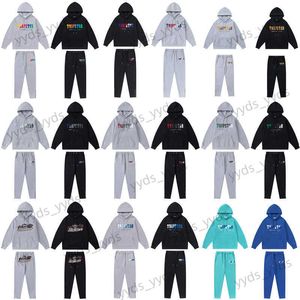 Erkek Trailtsits Trapstar Rainbow Gradient Mektubu Kaplan Kafası Nakış Hoodie Uzun Pantolon Spor Guard Pants Jogging Seti T230327