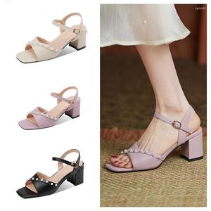Sandals Womens Summer Purple Shoes Footwear Outfits Dress Pearl Deco 2023 Women Daily Fashion Sz8 33