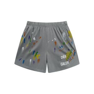 Shorts de grife masculino shorts cápsula verão calças de praia shorts de malha respirável suor solto fitness basquete calças GD mens shorts homens casuais calças de secagem rápida cinza