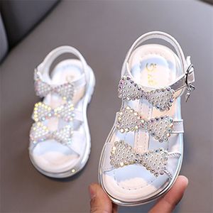 Slipper Girl Flat Shoes Summer Fashion Children Princess Bow Open Toe Sandals малыш черный CSH1331 230325