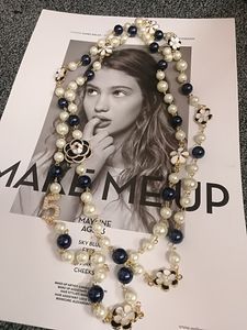 Chokers Chokers Mimiyagu Carta Jóias Camisola Acessórios Moda Colar Luxo Colorido Pérola Pingente Camélia Camisola Colar Para