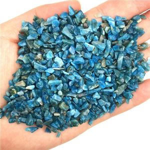 Decorative Figurines 50g Natural Small Size Blue Apatite Polished Stones Crystal Gravel Gemstone Specimen Decoration Quartz Crystals