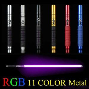 LED RAVE TOY 2022 HOT 100CM LIGHTABER 11 Color Light Saber Metal Sword RGB Discoloration Laser Children's Cosplay Toys Christmas Gift Y2303