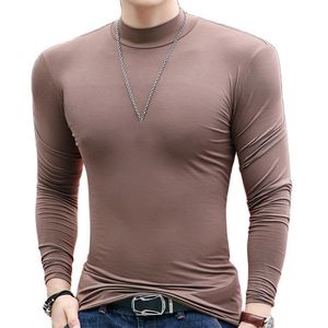 Męskie koszulki Arcsinx długie rękaw T Shirt Men plus rozmiar 4xl fitness koszula turtleeck Man Slim Fit T-Shirt Man T-Shirt Modal 230327