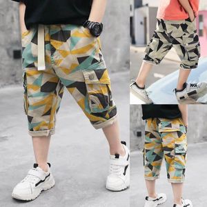 Shorts Everyin Boys Summer Loose Pants Teenage Trouser Casual Cargo Short Children's Elastic Midje Cotton 230327