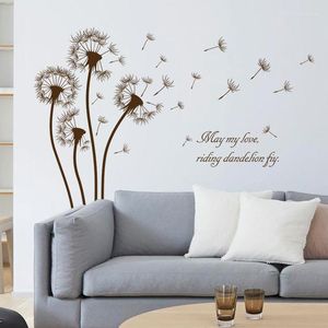 Wall Stickers Dandelion Plant Decals For Bedroom Living Room Decoration Mural Poster Waterproof Self-adhesive