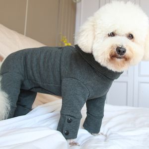 Köpek giyim evcil köpek tulumu sıcak%100 pamuklu köpek kıyafetleri sonbahar kış pijamaları küçük köpekler için göbek tulumlarını koruyun chihuahua kaniş ceket 230327