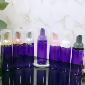 Storage Bottles 20Pcs 60ML Purple Translucent Eyelash Mousse Foam Bottle Shampoo Soap Dispenser Premium Plastic Foaming Skin Care Tool