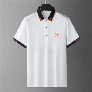 İlkbahar ve Yaz Erkek Tasarımcı Polos T-shirt High End Nakış Mektup Pamuk Kare Boyun Rahat Moda Golf Yaz Elbise