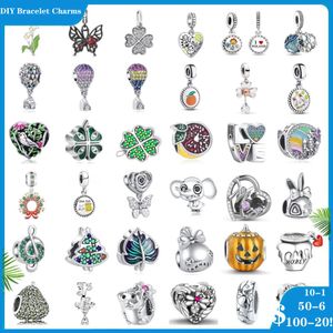 925 Siver Beads Charms för Pandora Charm -armband Designer för kvinnor Flower Bee Butterfly Elephant