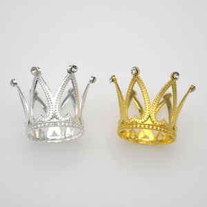 Ljushållare krona tårta topper vintage tiara toppers baby shower födelsedag dekoration guld silver liten för pojkar flickor dh9822