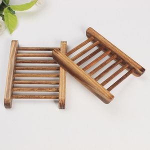 Fashion Wood Soap Dish Wooden Soap Tray Holder Soap Rack Plate Container for Bathroom Free Shipping