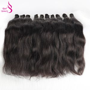 Hair Bulks Real Beauty Human Hair Brazilian Straight Bulk Hair For Braiding Natural Color No Weft Crochet Braids 230327