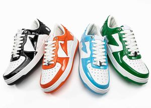 BAPESTAS SK8 STA MENSランニングシューズパステルピンクのパテントレザーカモコンボグリーンブラックスエードTOKYOスエードヒールベージュメンズトレーナーB8QX＃