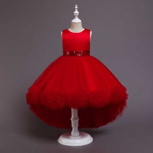 Mädchenkleider elegante Spitze Blumenmädchen Kleid für Hochzeits Tailing Kleid Klavier Performance Kostüme weiß / rosa / rot / lila / grüne Farbe