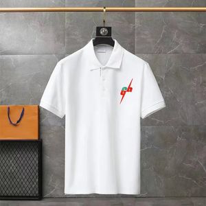 サンマーデザイナーメンズポロシャツメンズビジネスオフィス快適なカジュアルショートスリーブトップトップラグジュアリーメンズTシャツM-4XL