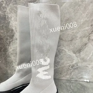 2023Stretch autumn winter over the knee boots women black khaki thick white bottom flat platform shoes thigh high boots long boots