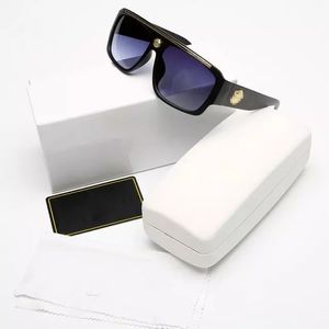 Lyxiga solglasögon Solglasögon för Man Woman Unisex Designer Goggle Beach Sun Glasses Retro Shield Frame Luxury Design UV400 Toppkvalitet med låda