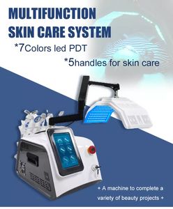 Multifunktion 6 i 1 Aqua Oxygen Jet Peeling Skin Rejuvenation 7 Color LED Light Therapy Skin Whitening Machine