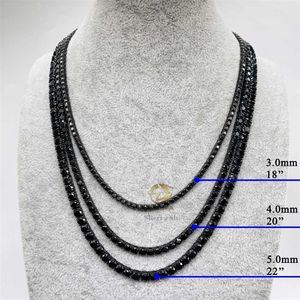 3mmtennis necklace black moissanite