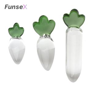 Anal Toys Carrot Glass Anal Plug for Women Butt Plugs Penis Nightlife Anus Dildo Adult Masturbation Adult Gay Sex Toys Lover Gifts 230327