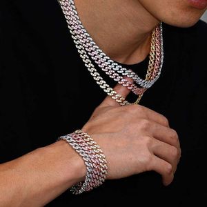 Hip Hop Uomo Donna Gioielli Collana 8mm Rame placcato oro 1 fila Cz Diamond Iced Out Miami Cuban Link Neck Chain