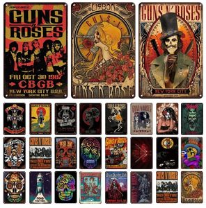 Retro Music Rock Band Poster Metal Tin Sign Plaque Famous Rock Roll Metal Sign Plate For Club Bar Home Wall Decor Plate30x20CM W03