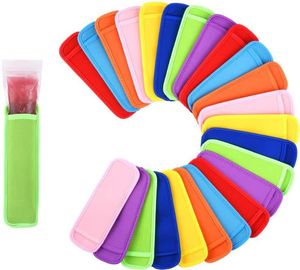 500pcs Popsicle Holders Ice Pop Cream Tool Neoprene Maniche Isolamento Bambini Freezer Kids Summer Tools 12 colori SN736