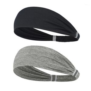 Tillbehör stil pannband hårband sport svett-absorbent 1046 snabbtorkande mjuk deodorant polyester grå och svart