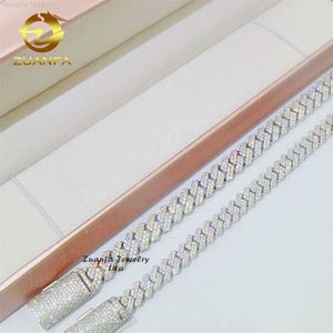 Preço Hip Hop Bracelete cubano Moissanite 8mm 10mm vendendo prata esterlina 925 Cadeia de ligação