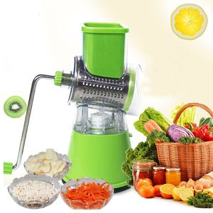 Фруктовые овощные инструменты Ручное овощное резак Slicer кухонные аксессуары многофункциональные ротационные гритерные кареты Slicer Potato Cheese Gadget 230328