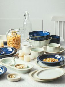 Ciotole Set di piatti Per la casa Luce di lusso Colore Moderno Stoviglie in ceramica Confezione regalo creativa di alta qualità con ciotola e bacchette