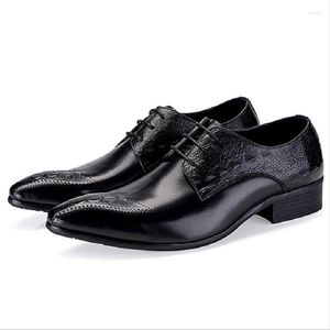 Buty Oxford Men Crocodile 936 Dress Wzór nadruki męskie koronki w górę spiczaste palce ślubne