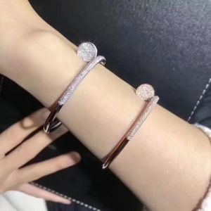 Bracciale con unghie Bracciali argento oro rosa nero Bracciale con diamanti intarsiati Acciaio al titanio designer per donna uomo gioielli di lusso regali donna ragazza oro all'ingrosso TKKS