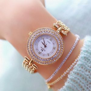 Wristwatches Luxury Diamond Watch Women Fashion Exquisite Watches Top Brand Stainless Steel Ladies Quartz Wrist Moun22