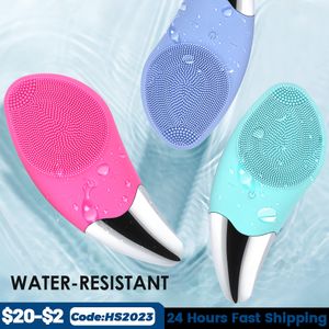 Cleaning Tools Accessories Mini Electric Cleansing Brush Silicone Sonic Face Cleaner Deep Pore Cleaning Skin Massager Face Cleansing Brush Device 230327
