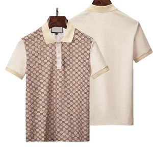 2023 Designer Stripe Polo Camisetas T Camisetas Polo de cobra abelha floral masculina High Fashion Horse Polo de luxo T-Shirr