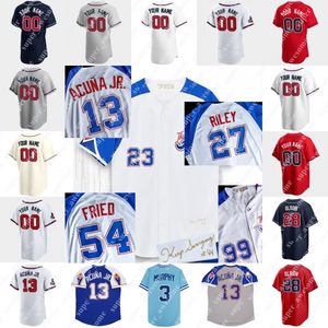 Baseballtröjor Chipper Jones basebolltröja Hank Aaron Dale Murphy John Smoltz Tom Glavine David Rättvisa Chris Chambliss Andruw Jones Mark Wohlers Maddux John