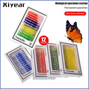 Science Discovery 48 60Pcs Prepared Plastic Microscope Slides Biological For Children Student Enlighten Education