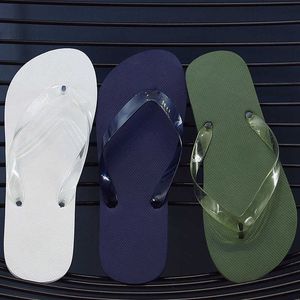 Kapcie męskie i damskie buty na plaży przezroczysty cienki pasek stały kolor bez poślizgu buty do ścięcia 2022 Letnie flip-flops G230328