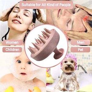 Massaggio morbido rotondo Pettine di paglia di grano Spazzola per la testa portatile Shampoo Lavaggio del cuoio capelluto Pulito Doccia Bagno SPA Wet dry Health Beauty Brush