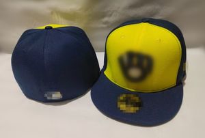 2023 Milwaukee Brewerss Gömme Kapaklar Hip Hop Boy Şapka Beyzbol Kapaklar Erkekler Kadınlar Için Yetişkin Düz Tepe Tam Kapalı H4-3.28